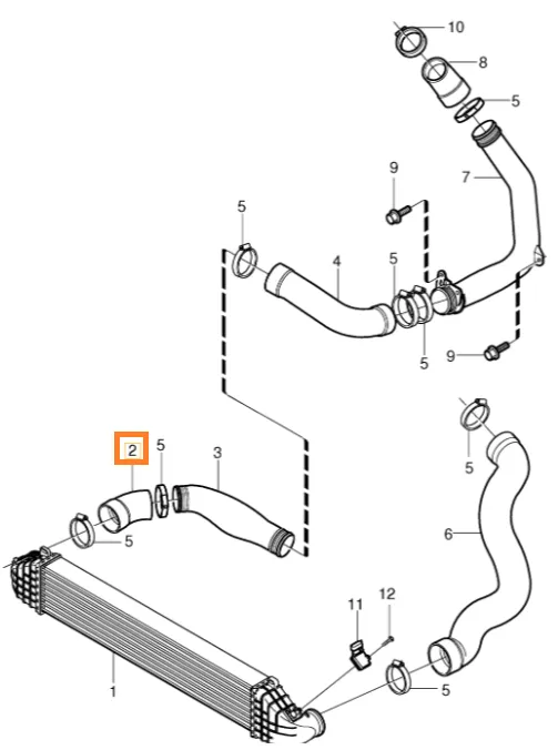 Ladeluftslange (intercooler) Volvo Genuine® C30 C70 S40 V50 │ 2.4D D5244TX