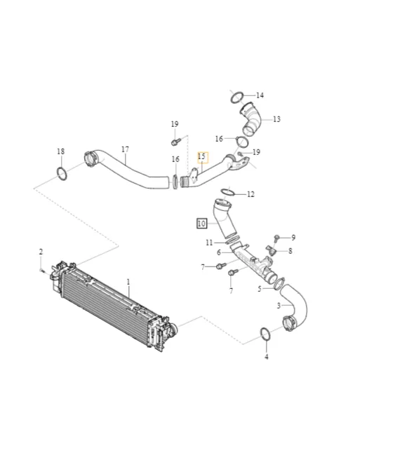 Ladeluftslange (intercooler) Volvo Genuine® XC40 2018-2023 │ bensin/diesel B4204/D4204