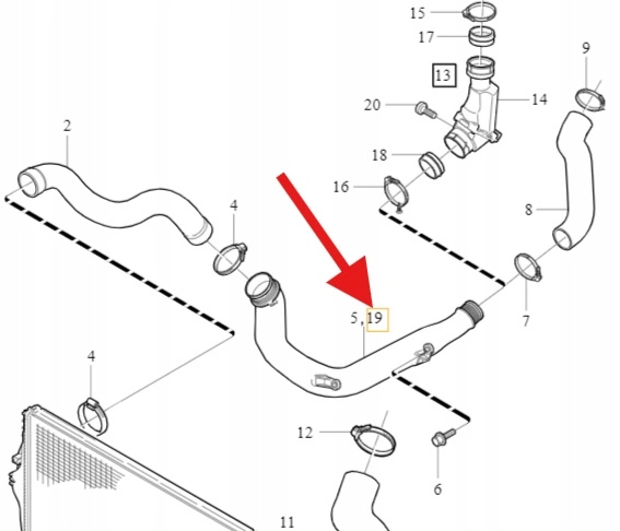 Ladeluftslange Volvo 2,4D │ Genuine® (intercooler → innsug) – bilde 4