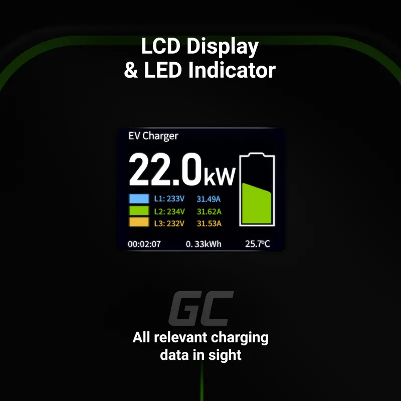 Ladestasjon Wallbox Green Cell 22kW | 32A | 3-fas | Type 2 kontakt | Vegglader Image 6