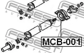 Lager kardangaksel midtlager Febest Mitsubishi L200 / Pajero Sport │ Manuel girkasse – bilde 2