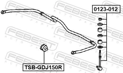 Lagring, stabilisator bak Toyota Land Cruiser J150 – bilde 2