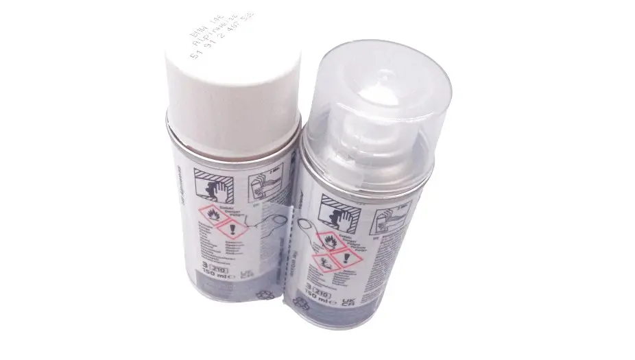 Lakkspray sett + klarlakk BMW Alpinweiss III uni 146 │ Lakk kode 146 Alpine White III Universal - 2x 150ml Image 1