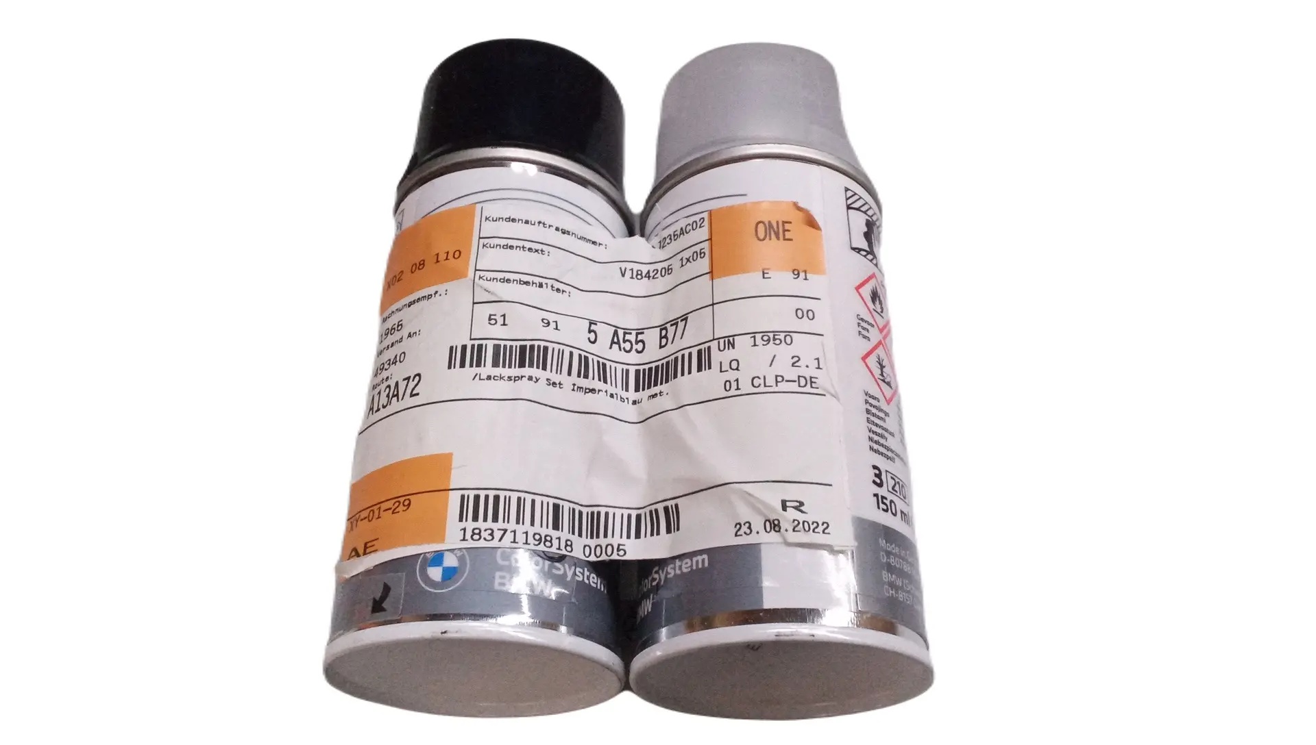 Lakkspray sett + klarlakk BMW Imperialblau met. A89 │ Lakk kode A89 Imperial Blue Metallic - 2x 150ml Image 1
