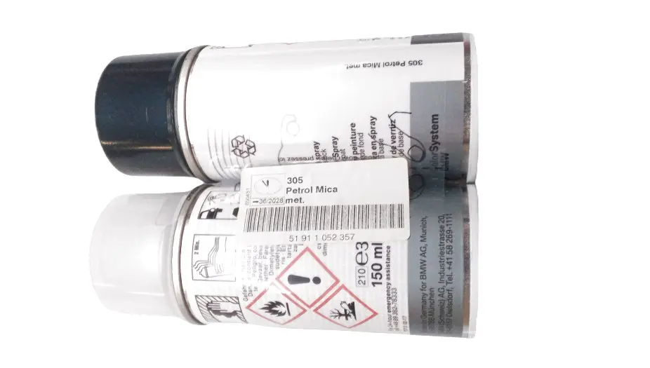 Lakkspray sett + klarlakk BMW Petrol Mica met. 305 Ind │ Lakk kode 305 Ind Petrol Mica Metallic - 2x 150m – bilde 2
