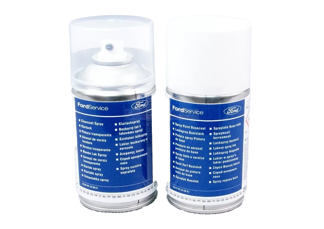 Lakkspray sett + klarlakk Ford  Frozen White 7VTAWWA  │ Lakk kode 7VTAWWA  - 2x 250ml