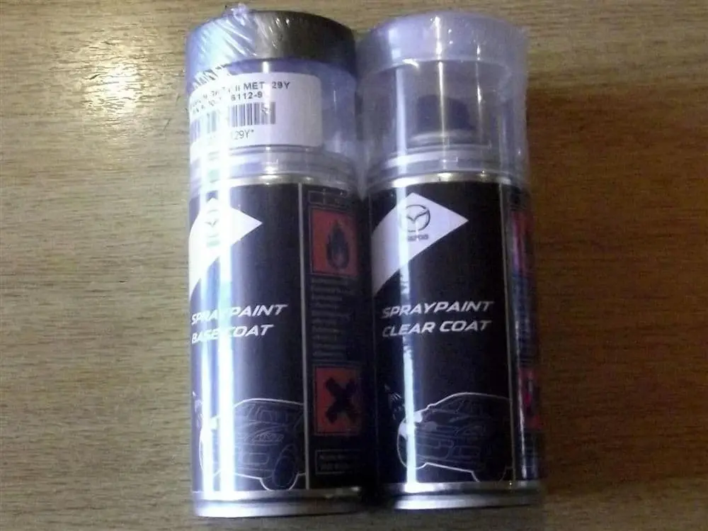 Lakkspray sett + klarlakk Mazda Titanium Grey I Metallic │ Lakk kode 29Y Titanium Grey II Metallic – bilde 2