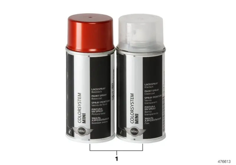 Lakkspray sett + klarlakk MINI Pepper White 850│ Lakk kode 850 Pepper White - 2x 150ml