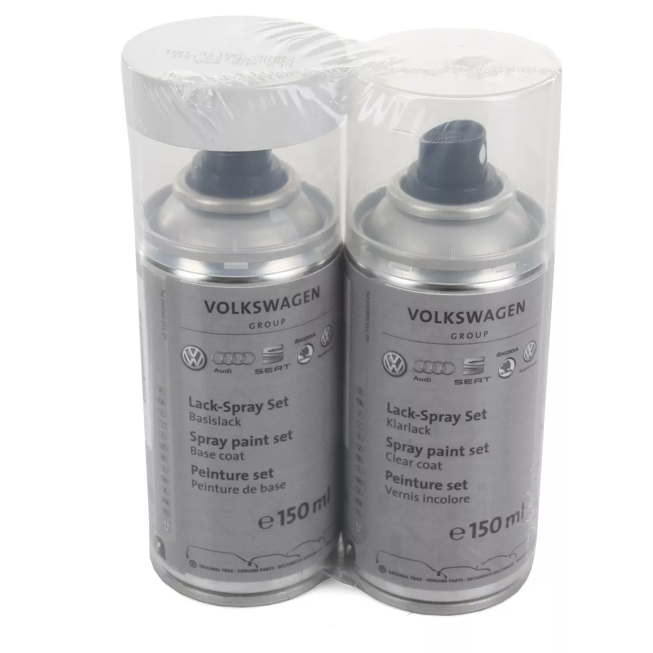 Lakkspray sett + klarlakk Seat / VW / Audi Candyweiss / Cortinaweiss B9A │ Lakk kode B9A Candy White - 2x 150ml
