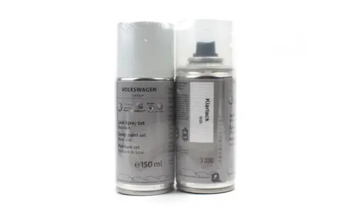 Lakkspray sett + klarlakk Seat / VW / Audi Carraraweiss C9A │ Lakk kode C9A Pure White - 2x 150ml Image 1