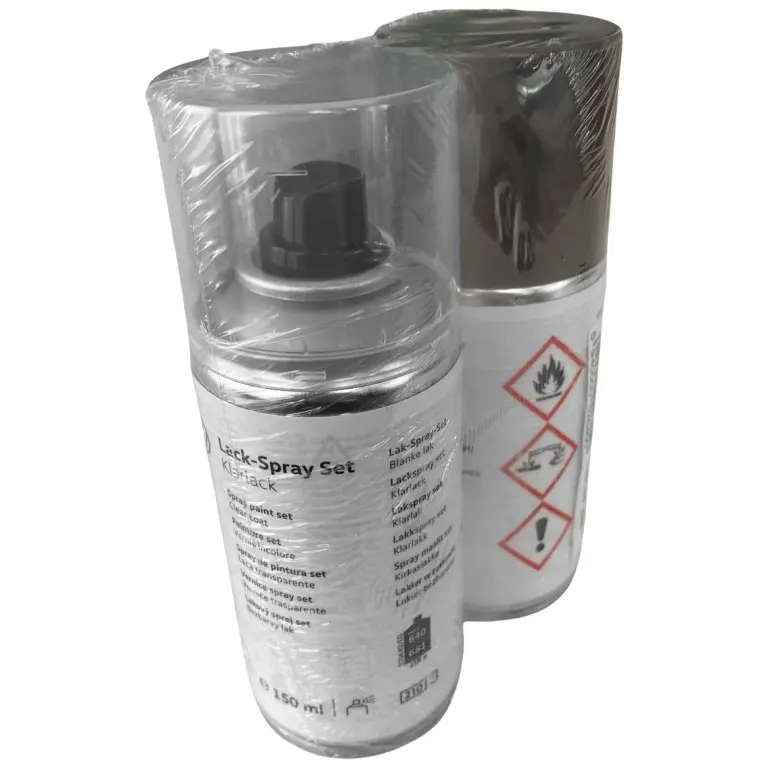 Lakkspray sett + klarlakk Seat / VW Black Oak Brown Metallic B8R │ Lakk kode B8R Black Oak Brown Metallic - 2x 150ml – bilde 2