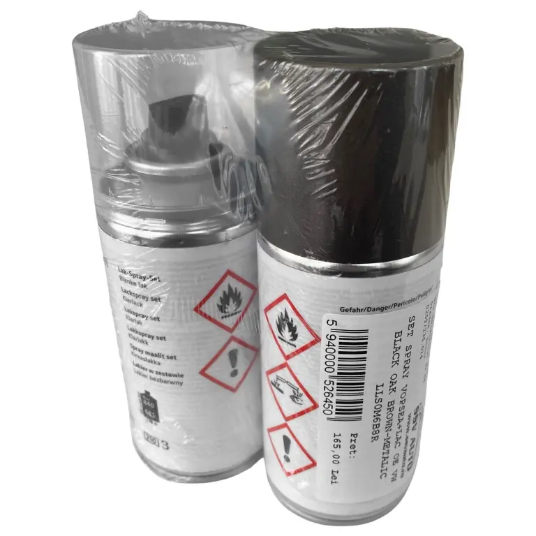 Lakkspray sett + klarlakk Seat / VW Black Oak Brown Metallic B8R │ Lakk kode B8R Black Oak Brown Metallic - 2x 150ml – bilde 3