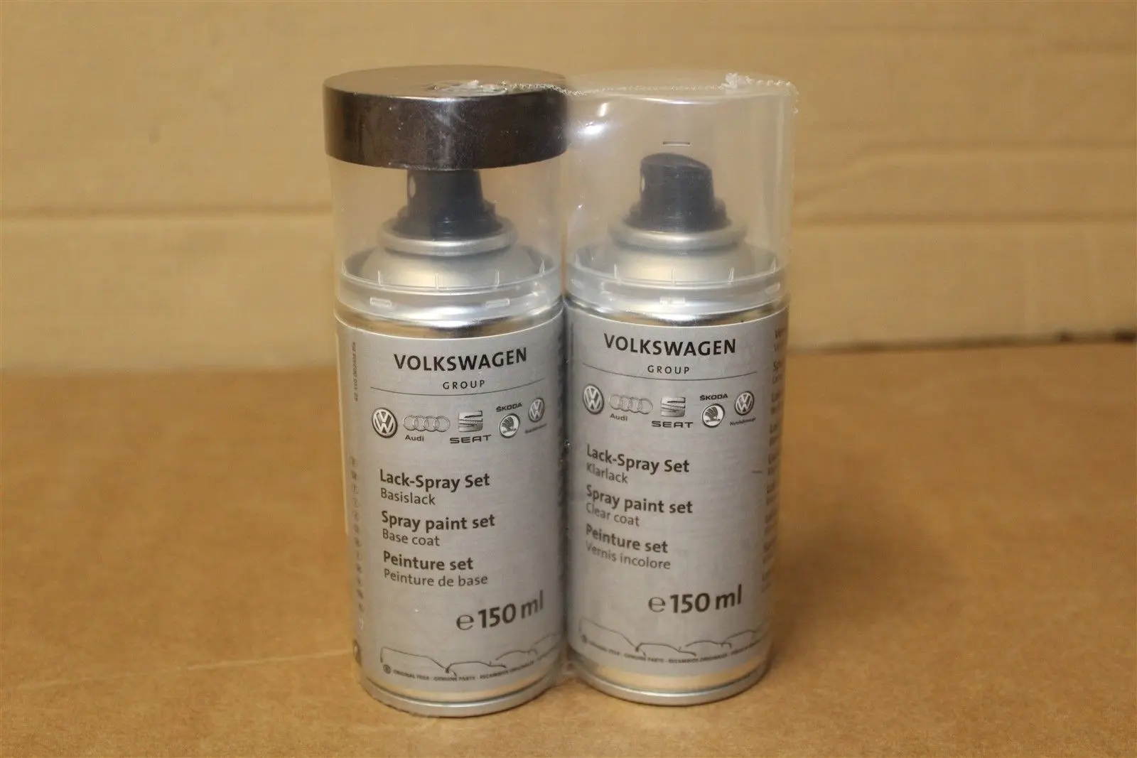 Lakkspray sett + klarlakk Seat / VW Toffe Braun Metallic H8Z │ Lakk kode H8Z Toffe Brown Metallic - 2x 150ml
