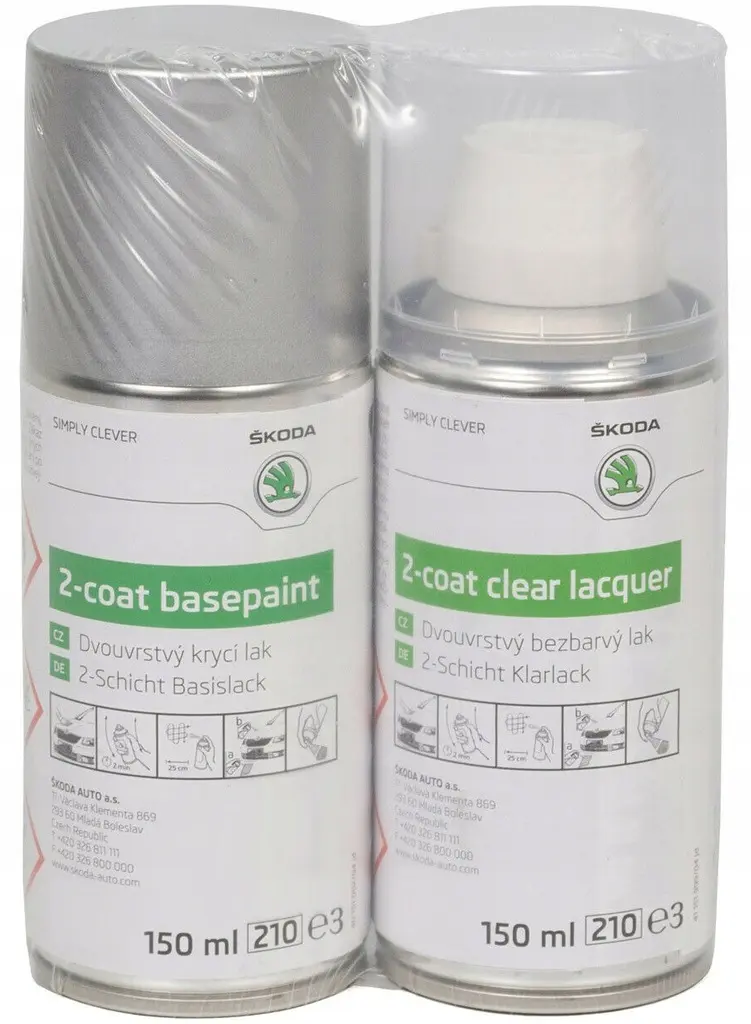 Lakkspray sett + klarlakk Skoda Lava Blue Metallic W5Q│ Lakk kode W5Q Lava Blue Metallic - 2x 150ml Image 1