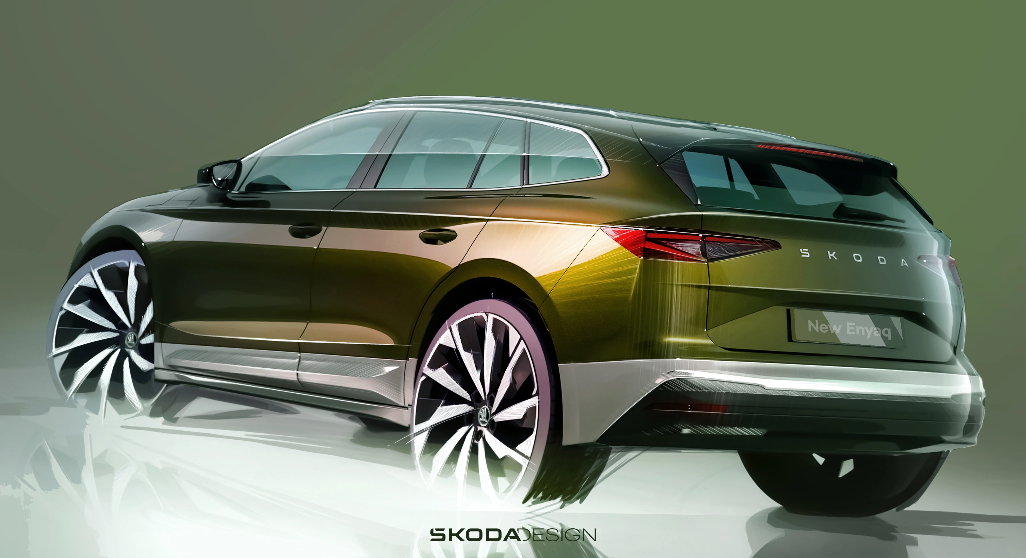 Lakkstift 2K Touch Up Skoda LQ6F Olibo Green │ Lakkkorreksjonspenn Lakk kode LQ6F – bilde 7