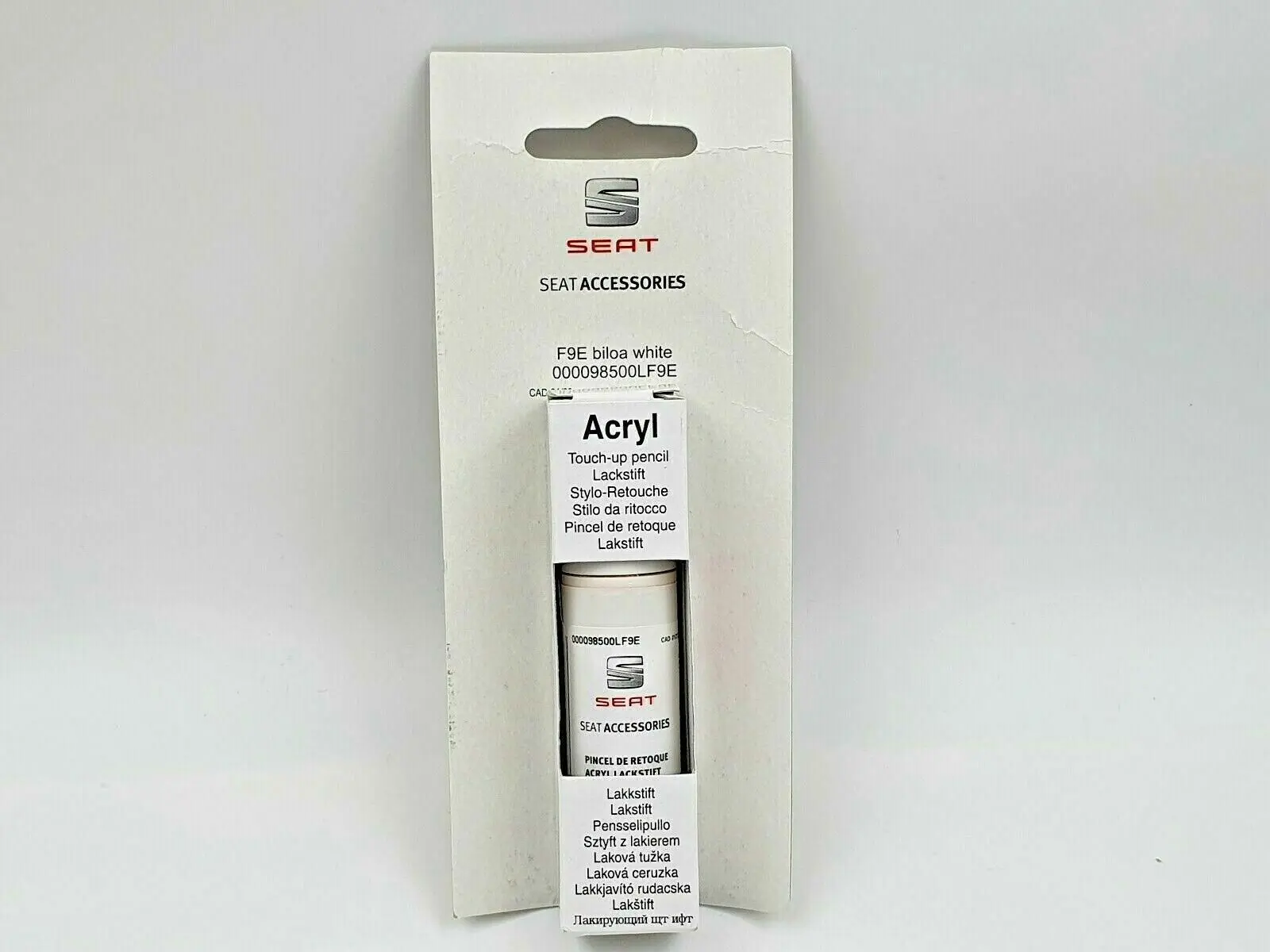 Lakkstift kit 1-komponent Seat Touch Up Weiss │ Lakk kode F9E Bila White