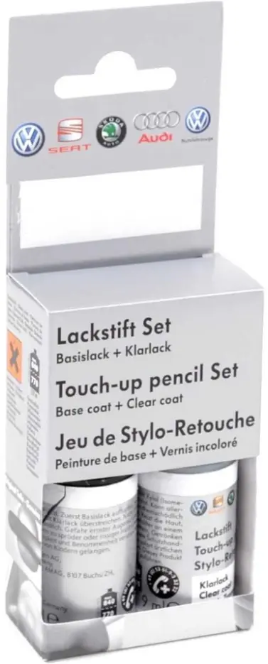 Lakkstift kit 2-komponent Audi / VW Touch Up Ibis White│ Lakk kode Y9C Ibisweiss Image 1