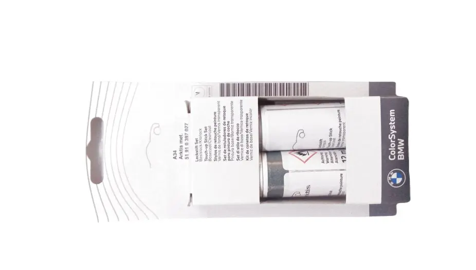 Lakkstift kit 2-komponent BMW Touch Up Arktis Met.│ Lakk kode A34 Arctic Met. – bilde 3