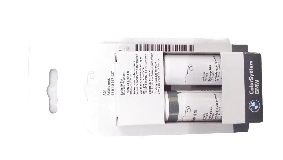 Lakkstift kit 2-komponent BMW Touch Up Arktis Met.│ Lakk kode A34 Arctic Met. – bilde 4