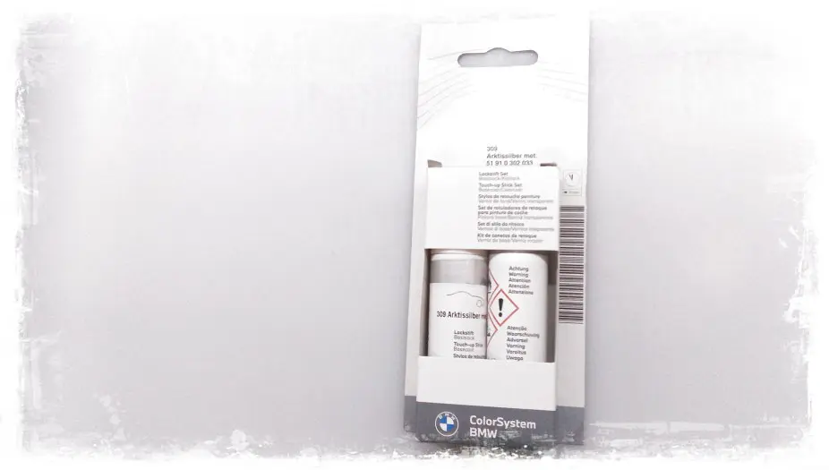 Lakkstift kit 2-komponent BMW Touch Up Arktissilber Met. │ Lakk kode 309 Arctic Silver Met. – bilde 2