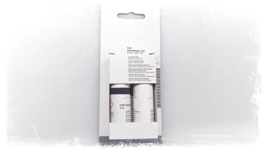 Lakkstift kit 2-komponent BMW Touch Up Atlantikgrau Met. │ Lakk kode C09 Atlantic Grey Met. Image 4
