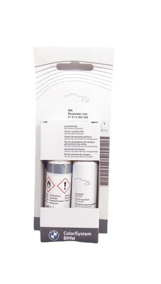 Lakkstift kit 2-komponent BMW Touch Up Bluewater Met.│ Lakk kode 896 Blue Water Met. – bilde 3
