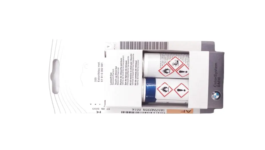 Lakkstift kit 2-komponent BMW Touch Up Estorilblau Met.│ Lakk kode 335 Estoril Blue Met. – bilde 3