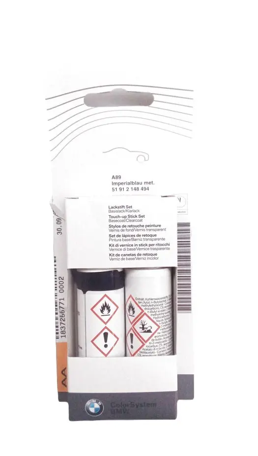Lakkstift kit 2-komponent BMW Touch Up Imperialblau Met. │ Lakk kode A89 Imperial Blue Met. – bilde 3