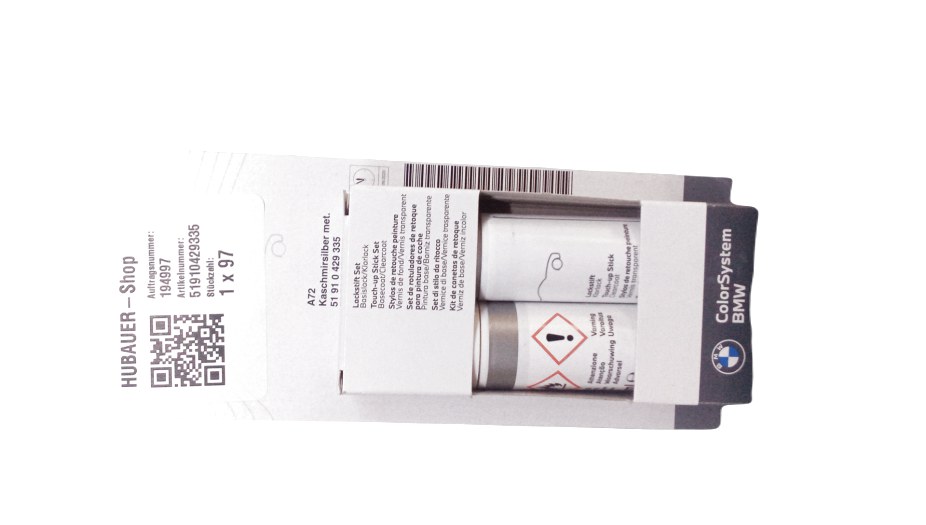 Lakkstift kit 2-komponent BMW Touch Up Kaschmirsilber Met.│ Lakk kode A72 Cashmere Silver Met. – bilde 4