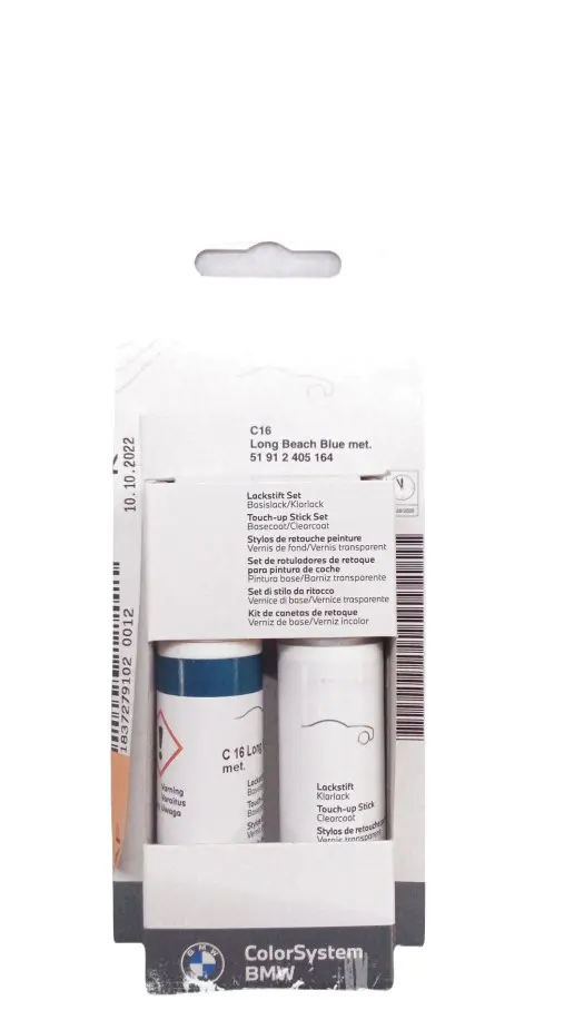 Lakkstift kit 2-komponent BMW Touch Up Long Beach Blue Met. │ Lakk kode C16 Long Beach Blue Met. – bilde 3