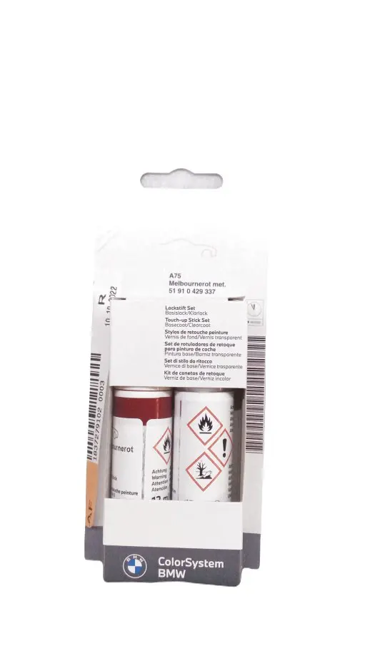 Lakkstift kit 2-komponent BMW Touch Up Melbournerot Met.│ Lakk kode A75 Melbourne Red Met. – bilde 4