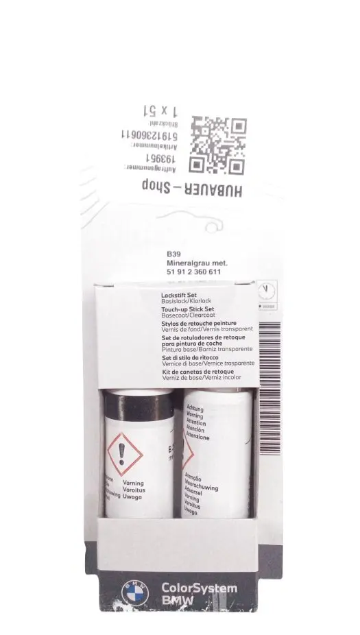 Lakkstift kit 2-komponent BMW Touch Up Mineralgrau Met. │ Lakk kode B39 Mineral Grey Met. – bilde 4