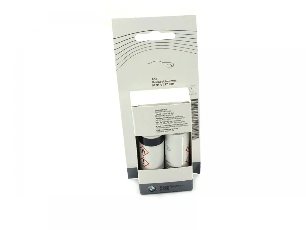 Lakkstift kit 2-komponent BMW Touch Up Mineralweiss │ Lakk kode A96 Mineral White Image 2