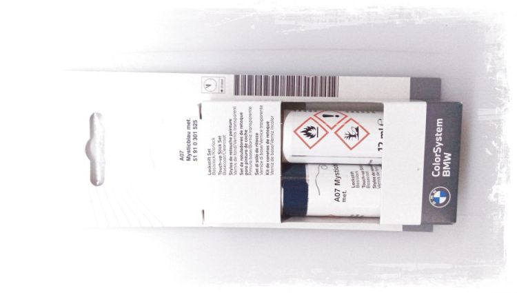 Lakkstift kit 2-komponent BMW Touch Up Mysticblau Met. | Lakk kode A07 Mystic Blue Met. – bilde 2