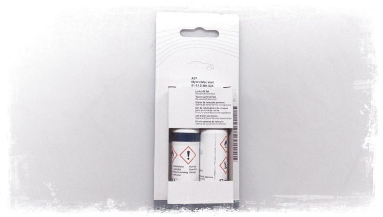 Lakkstift kit 2-komponent BMW Touch Up Mysticblau Met. | Lakk kode A07 Mystic Blue Met. – bilde 3