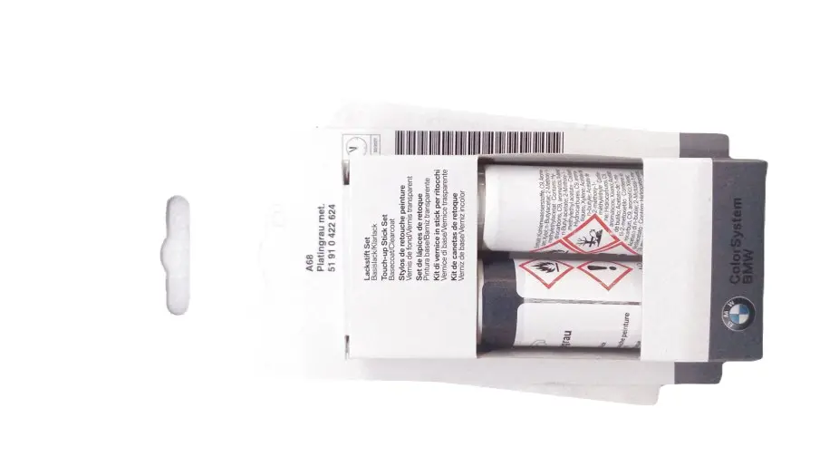 Lakkstift kit 2-komponent BMW Touch Up Platingrau Met.│ Lakk kode A68 Platinum Grey Met. Image 3