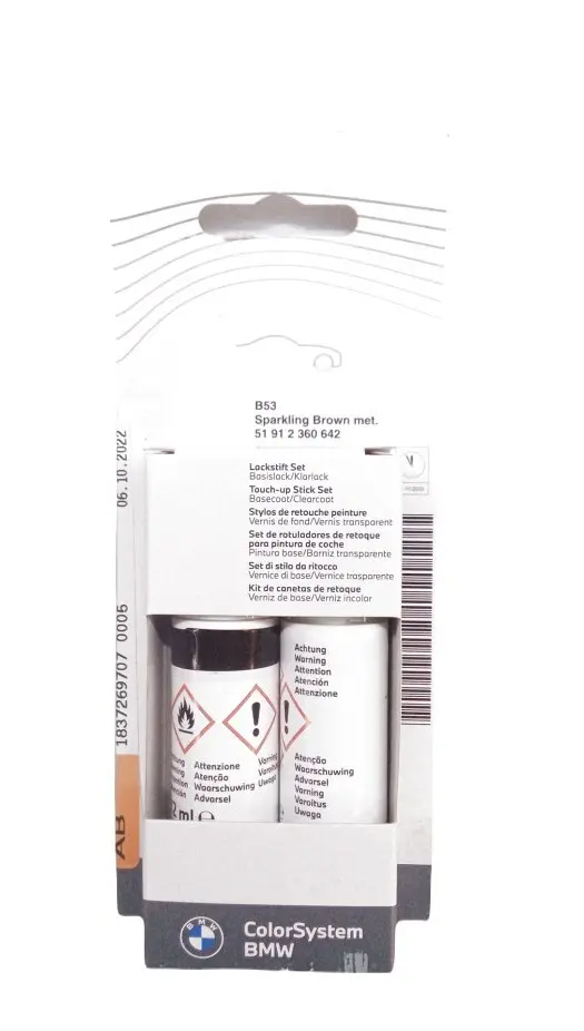 Lakkstift kit 2-komponent BMW Touch Up Sparkling Brown Met.│ Lakk kode B53 Sparkling Brown Met. – bilde 4