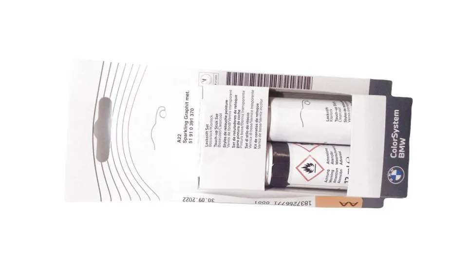 Lakkstift kit 2-komponent BMW Touch Up Sparkling Graphit Met.│ Lakk kode A22 Sparkling Graphit Met. – bilde 3