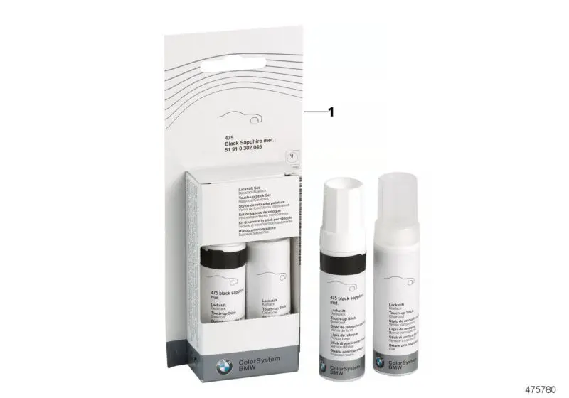 Lakkstift kit 2-komponent BMW Touch Up Tansanitblau Met. │ Lakk kode X10/C3Z Tanzanite Blue Met. Image 2