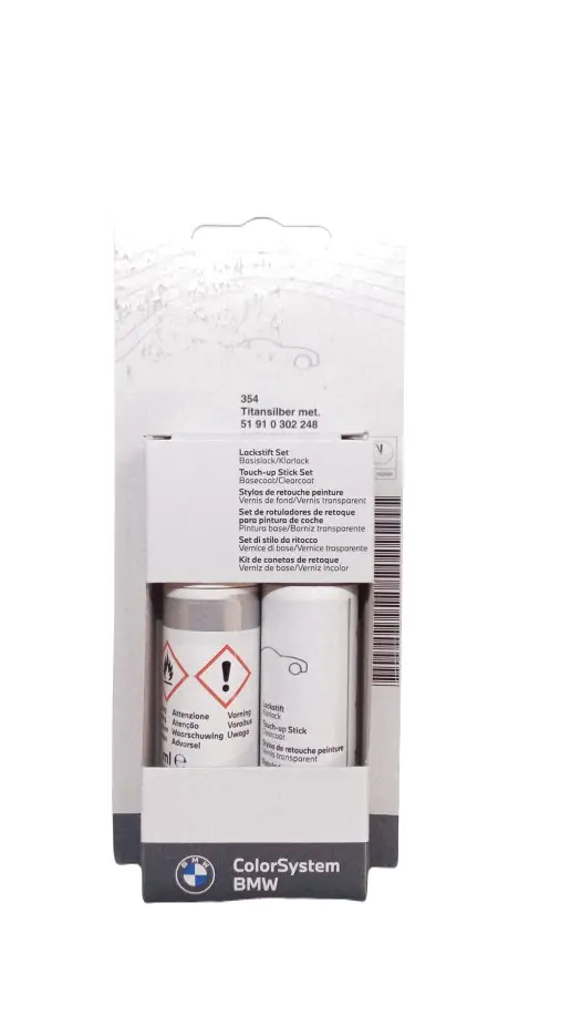 Lakkstift kit 2-komponent BMW Touch Up Titansilber Met. │ Lakk kode 354 Titanium Silver Met. – bilde 3