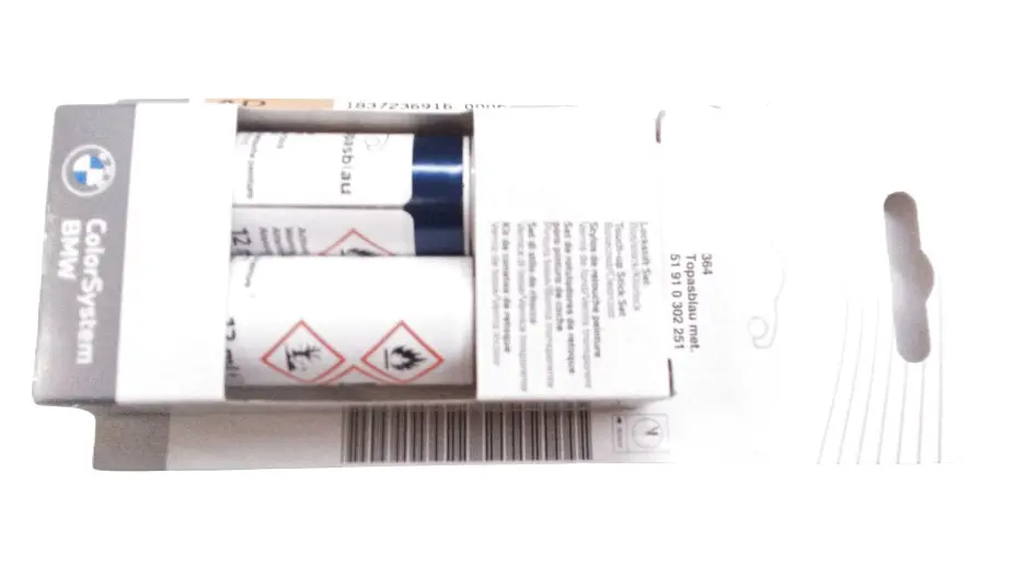 Lakkstift kit 2-komponent BMW Touch Up Topasblau Met.│ Lakk kode 364 Topaz Blue Met. Image 3