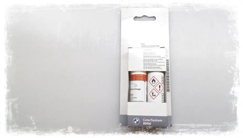 Lakkstift kit 2-komponent BMW Touch Up Valencia Orange Met. │ Lakk kode B44 Valencia Orange Met. – bilde 3