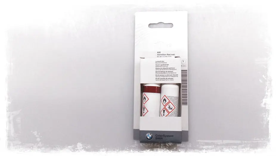 Lakkstift kit 2-komponent BMW Touch Up Vermilion Red Met.│ Lakk kode A82 Vermillion Red Met. – bilde 4