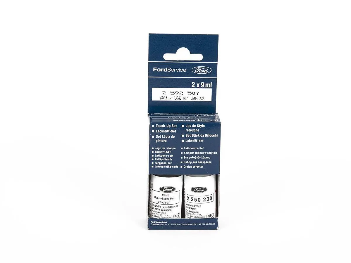 Lakkstift kit 2-komponent Ford Touch Up Chill Metallic Silber │ Lakk kode 8MJEWWA