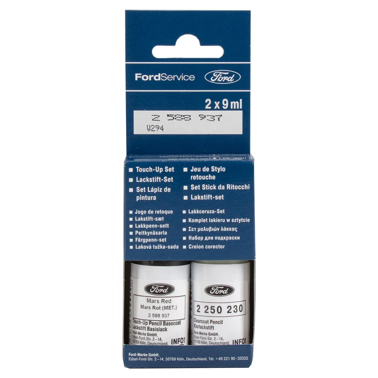 Lakkstift kit 2-komponent Ford Touch Up Mars Red Metalic │ Lakk kode ASQCWWA