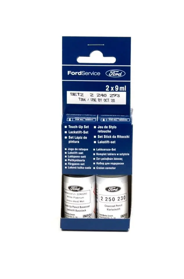 Lakkstift kit 2-komponent Ford Touch Up White Platinum / Arktis Weiß Metallic │ Lakk kode BU7J-19K512-AH5BNX Image 1