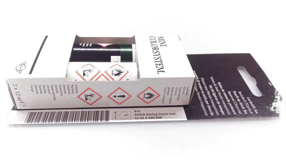 Lakkstift kit 2-komponent MINI Touch Up British Racing Green Met. │ Lakk kode B22 British Racing Green Met. – bilde 3