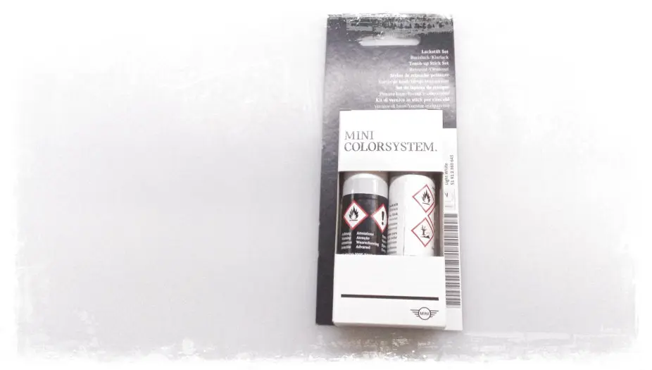 Lakkstift kit 2-komponent MINI Touch Up Light White │ Lakk kode B15 Light White  – bilde 3