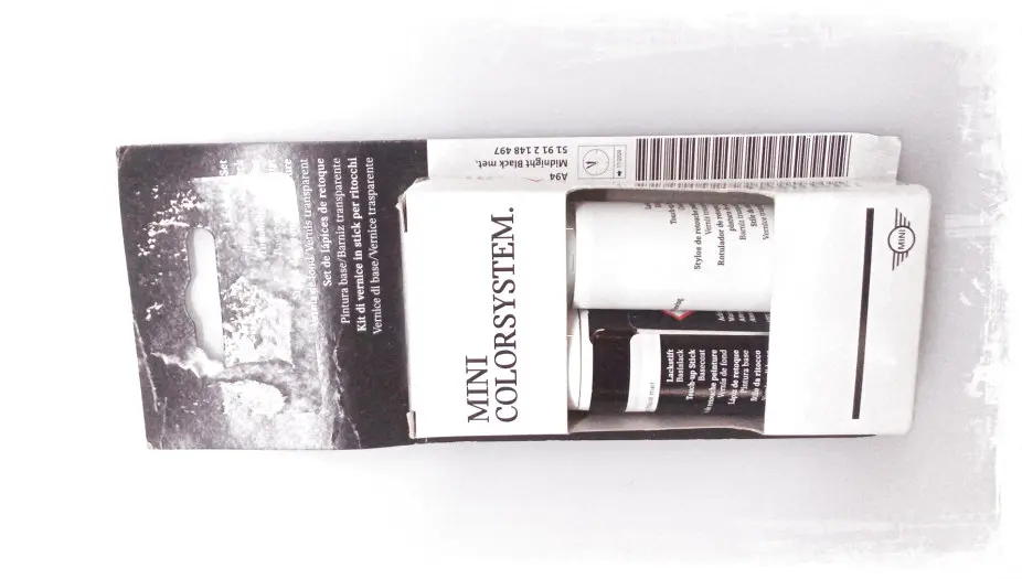 Lakkstift kit 2-komponent MINI Touch Up Midnight Black Met. │ Lakk kode A94 Midnight Black Met. – bilde 3
