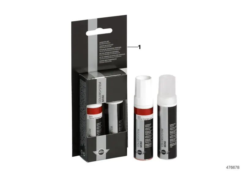 Lakkstift kit 2-komponent MINI Touch Up Nightfire Red Met.│ Lakk kode 857 Nightfire Red Met. – bilde 3
